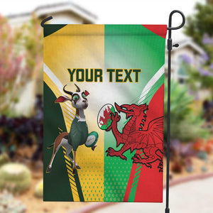 Custom South Africa And Wales Rugby Garden Flag Springboks Welsh Mascots Dynamic Version