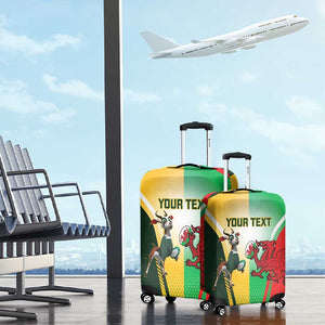 Custom South Africa And Wales Rugby Luggage Cover Springboks Welsh Mascots Dynamic Version