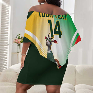 Custom South Africa And Wales Rugby Off Shoulder Short Dress Springboks Welsh Mascots Dynamic Version LT14