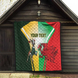 Custom South Africa And Wales Rugby Quilt Springboks Welsh Mascots Dynamic Version