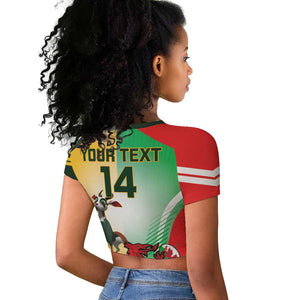 Custom South Africa And Wales Rugby Raglan Cropped T shirt Springboks Welsh Mascots Dynamic Version