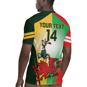 Custom South Africa And Wales Rugby Rugby Jersey Springboks Welsh Mascots Dynamic Version