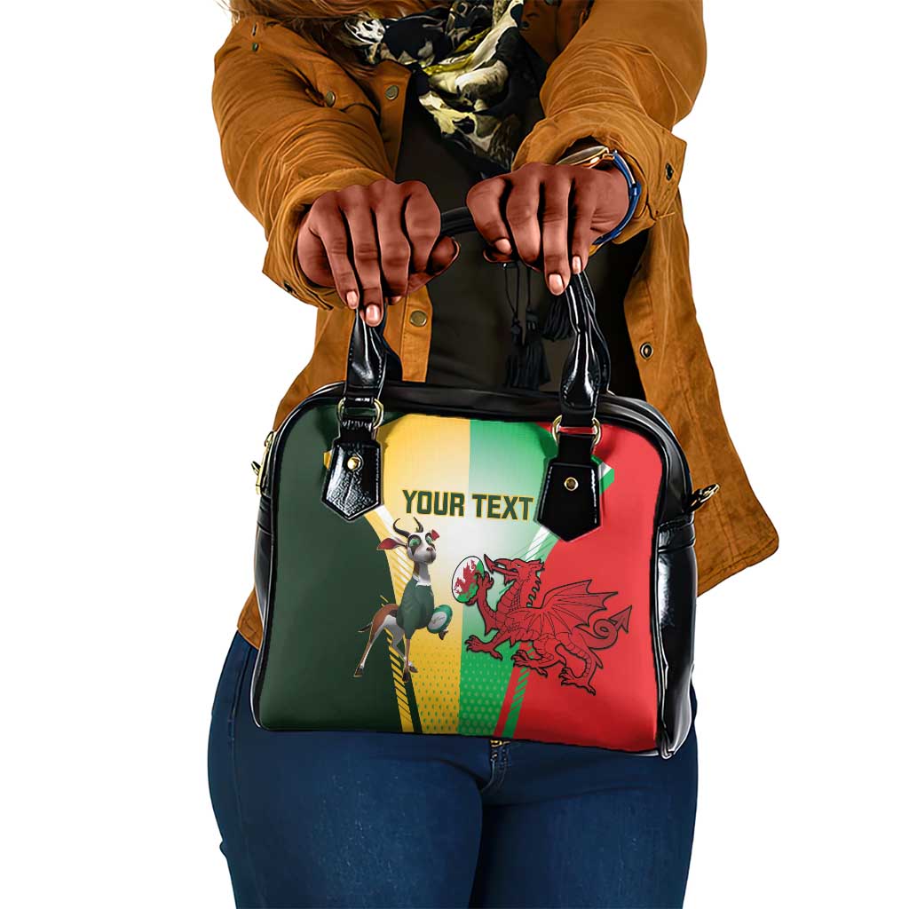 Custom South Africa And Wales Rugby Shoulder Handbag Springboks Welsh Mascots Dynamic Version