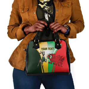 Custom South Africa And Wales Rugby Shoulder Handbag Springboks Welsh Mascots Dynamic Version