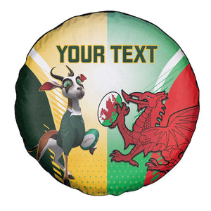 Custom South Africa And Wales Rugby Spare Tire Cover Springboks Welsh Mascots Dynamic Version