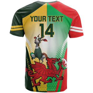 Custom South Africa And Wales Rugby T shirt Springboks Welsh Mascots Dynamic Version