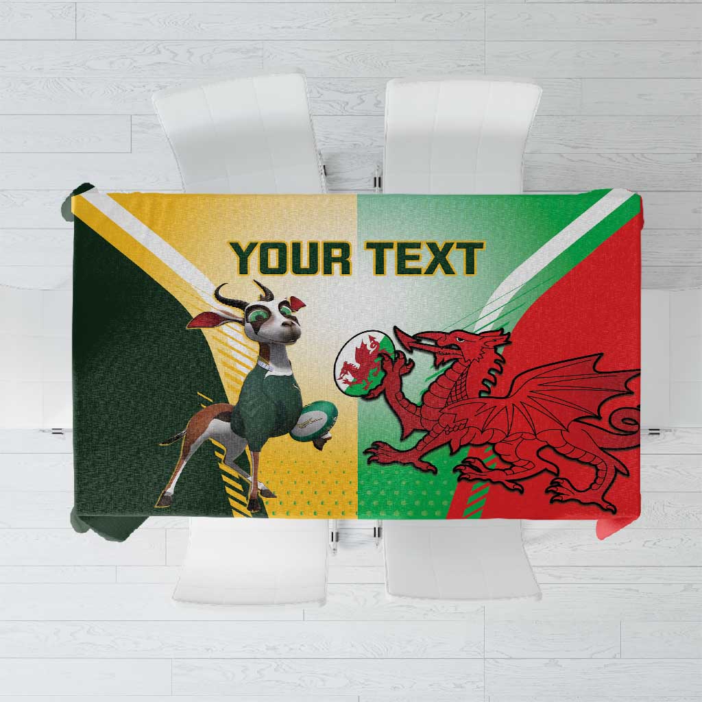 Custom South Africa And Wales Rugby Tablecloth Springboks Welsh Mascots Dynamic Version