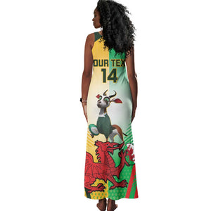 Custom South Africa And Wales Rugby Tank Maxi Dress Springboks Welsh Mascots Dynamic Version