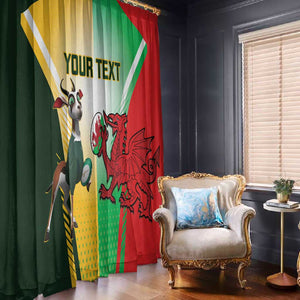 Custom South Africa And Wales Rugby Window Curtain Springboks Welsh Mascots Dynamic Version