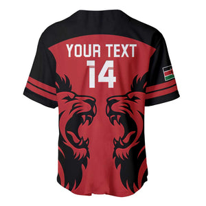 Custom Kenya Rugby Baseball Jersey 2024 Go Champions Simbas - Red