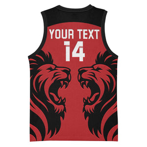 Custom Kenya Rugby Basketball Jersey 2024 Go Champions Simbas - Red LT14