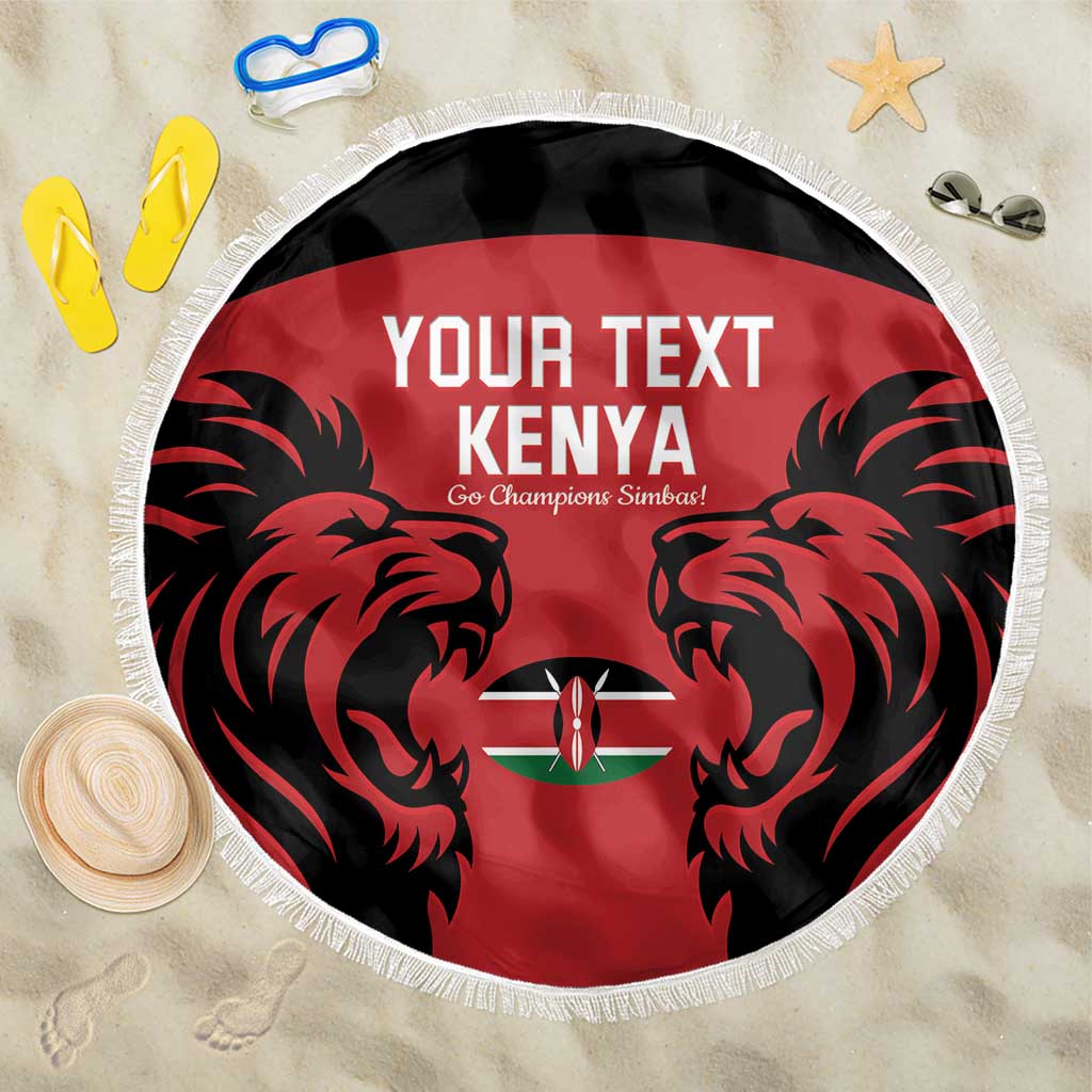 Custom Kenya Rugby Beach Blanket 2024 Go Champions Simbas - Red