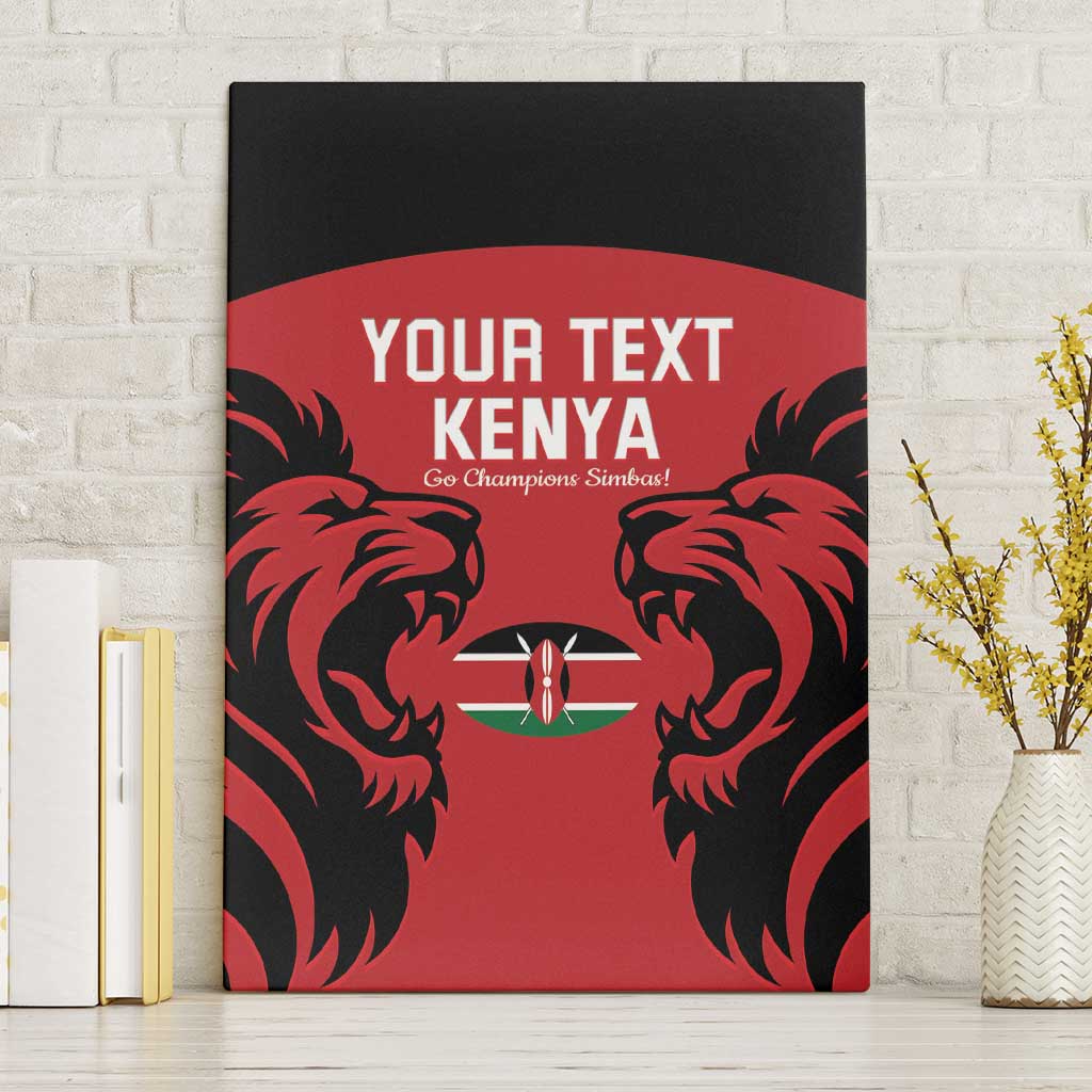 Custom Kenya Rugby Canvas Wall Art 2024 Go Champions Simbas - Red