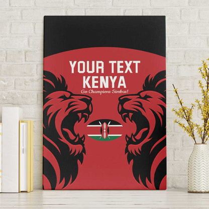 Custom Kenya Rugby Canvas Wall Art 2024 Go Champions Simbas - Red