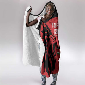 Custom Kenya Rugby Hooded Blanket 2024 Go Champions Simbas - Red