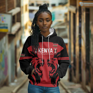 Custom Kenya Rugby Hoodie 2024 Go Champions Simbas - Red