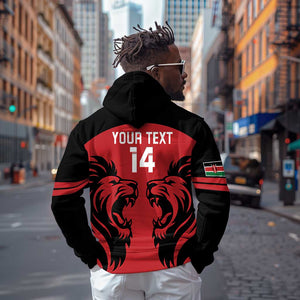 Custom Kenya Rugby Hoodie 2024 Go Champions Simbas - Red