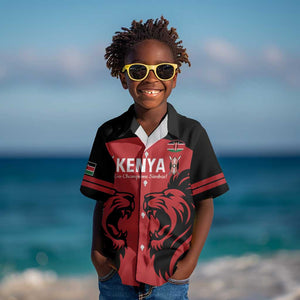 Custom Kenya Rugby Kid Hawaiian Shirt 2024 Go Champions Simbas - Red