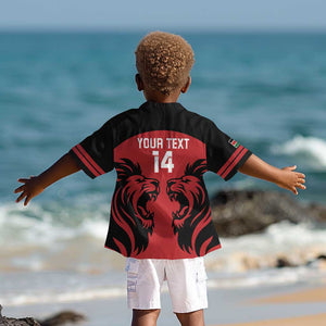 Custom Kenya Rugby Kid Hawaiian Shirt 2024 Go Champions Simbas - Red