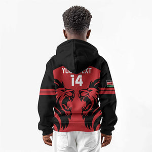 Custom Kenya Rugby Kid Hoodie 2024 Go Champions Simbas - Red