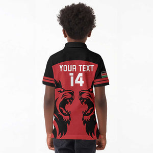 Custom Kenya Rugby Kid Polo Shirt 2024 Go Champions Simbas - Red