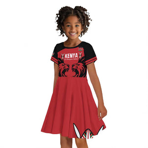 Custom Kenya Rugby Kid Short Sleeve Dress 2024 Go Champions Simbas - Red