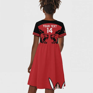 Custom Kenya Rugby Kid Short Sleeve Dress 2024 Go Champions Simbas - Red