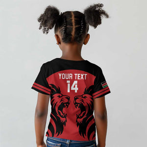 Custom Kenya Rugby Kid T shirt 2024 Go Champions Simbas - Red