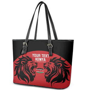 Custom Kenya Rugby Leather Tote Bag 2024 Go Champions Simbas - Red