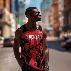 Custom Kenya Rugby Men Tank Top 2024 Go Champions Simbas - Red