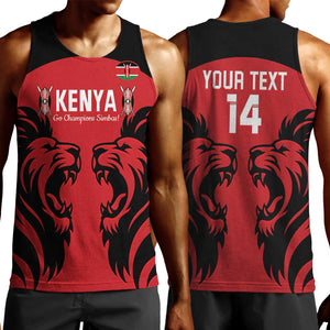 Custom Kenya Rugby Men Tank Top 2024 Go Champions Simbas - Red