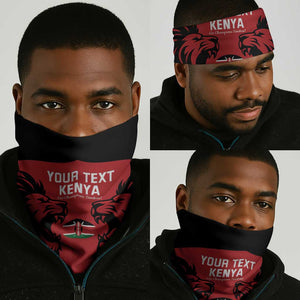 Custom Kenya Rugby Neck Gaiter 2024 Go Champions Simbas - Red LT14