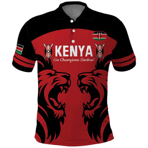 Custom Kenya Rugby Polo Shirt 2024 Go Champions Simbas - Red