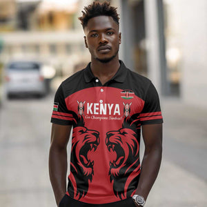 Custom Kenya Rugby Polo Shirt 2024 Go Champions Simbas - Red