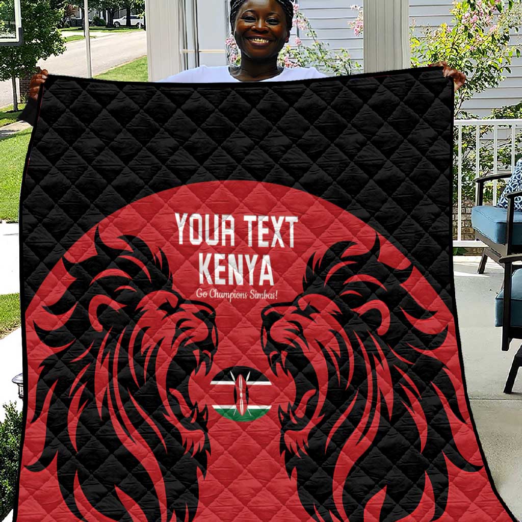 Custom Kenya Rugby Quilt 2024 Go Champions Simbas - Red