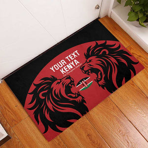 Custom Kenya Rugby Rubber Doormat 2024 Go Champions Simbas - Red