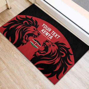 Custom Kenya Rugby Rubber Doormat 2024 Go Champions Simbas - Red