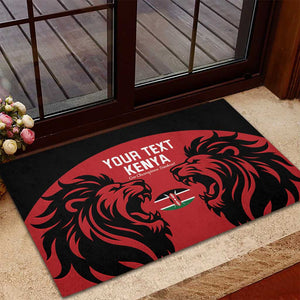 Custom Kenya Rugby Rubber Doormat 2024 Go Champions Simbas - Red