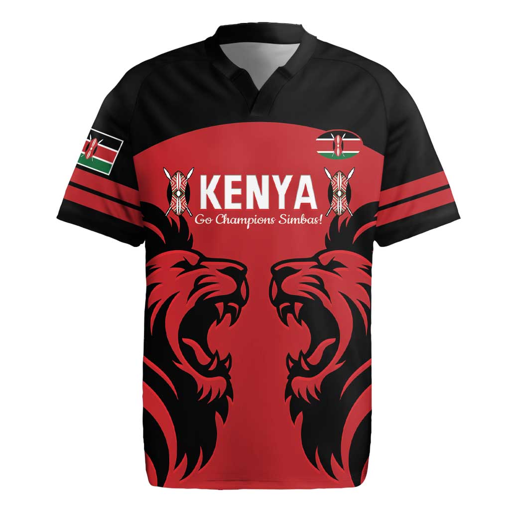 Custom Kenya Rugby Rugby Jersey 2024 Go Champions Simbas - Red