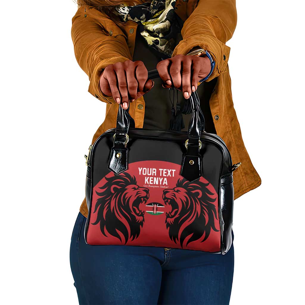 Custom Kenya Rugby Shoulder Handbag 2024 Go Champions Simbas - Red