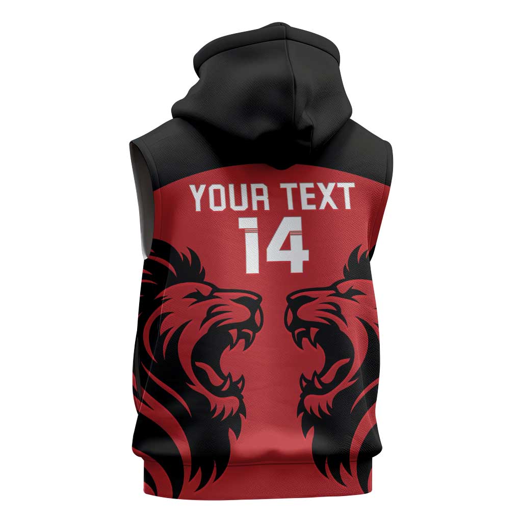 Custom Kenya Rugby Sleeveless Zip Hoodie 2024 Go Champions Simbas - Red - African Pride