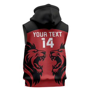 Custom Kenya Rugby Sleeveless Zip Hoodie 2024 Go Champions Simbas - Red - African Pride
