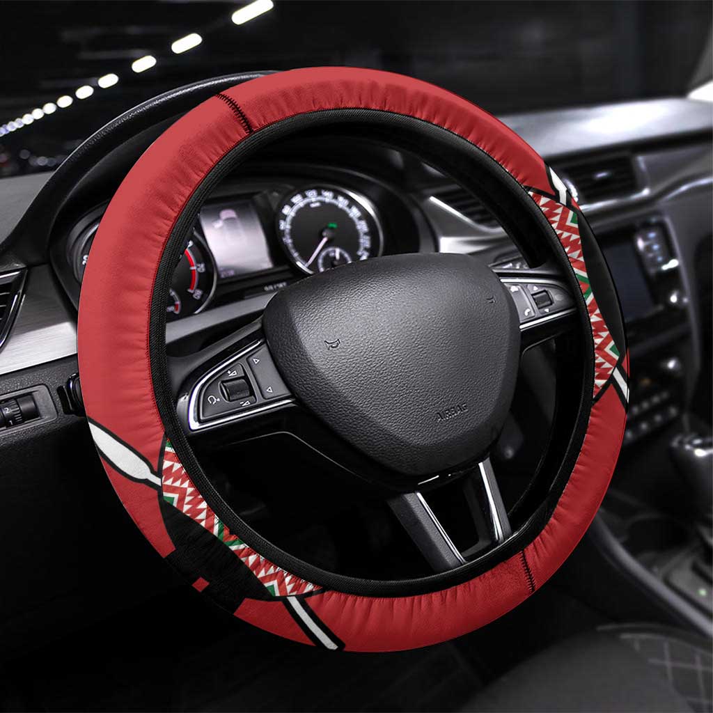 Kenya Rugby Steering Wheel Cover 2024 Go Champions Simbas - Red