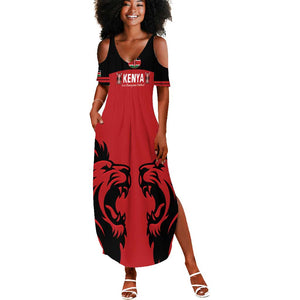 Custom Kenya Rugby Summer Maxi Dress 2024 Go Champions Simbas - Red