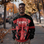 Custom Kenya Rugby Sweatshirt 2024 Go Champions Simbas - Red