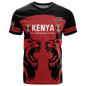 Custom Kenya Rugby T shirt 2024 Go Champions Simbas - Red