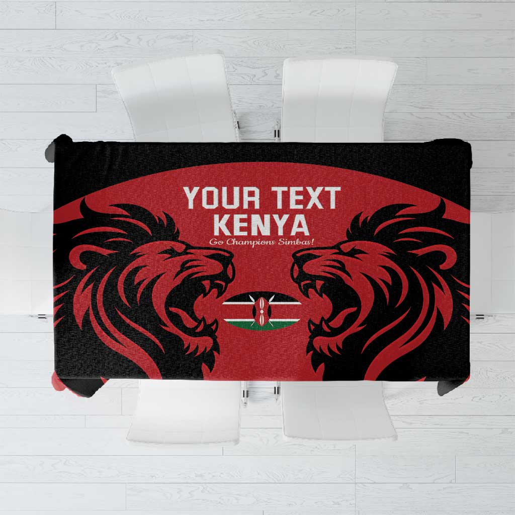 Custom Kenya Rugby Tablecloth 2024 Go Champions Simbas - Red