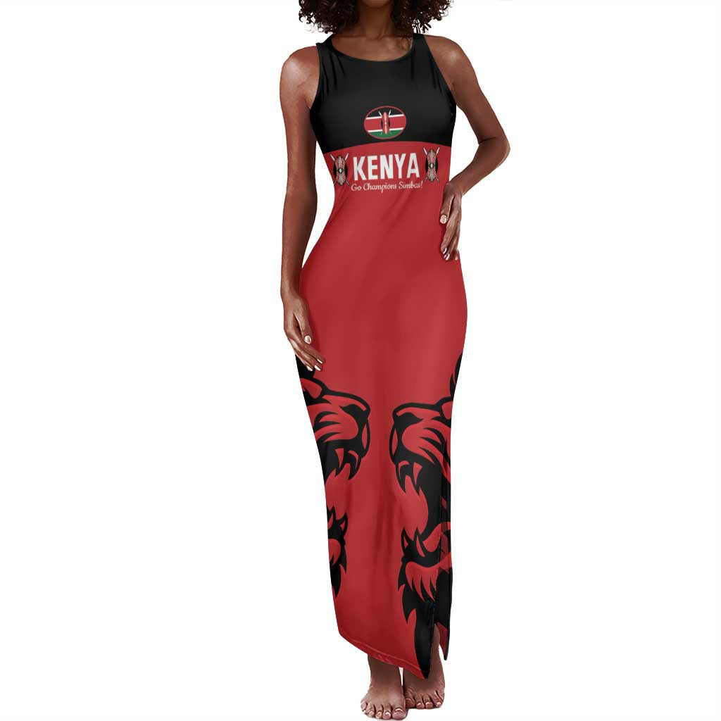 Custom Kenya Rugby Tank Maxi Dress 2024 Go Champions Simbas - Red