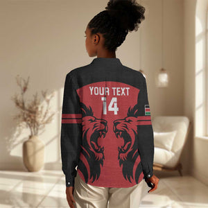 Custom Kenya Rugby Women Casual Shirt 2024 Go Champions Simbas - Red