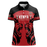 Custom Kenya Rugby Women Polo Shirt 2024 Go Champions Simbas - Red